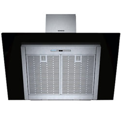 Siemens LC98KC652B Angled Chimney Cooker Hood, Black/Silver